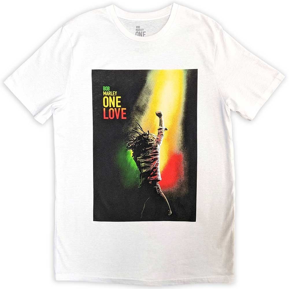 Bob Marley tričko One Love Movie Poster Biela S