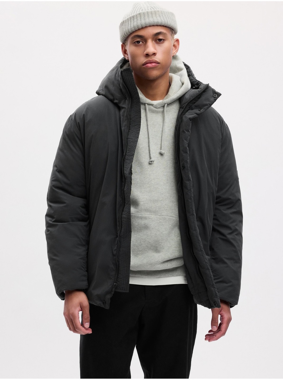 Čierna pánska zimná bunda GAP