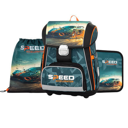 Školská súprava 3ks PREMIUM - auto ( batoh, peračník, vrecko)