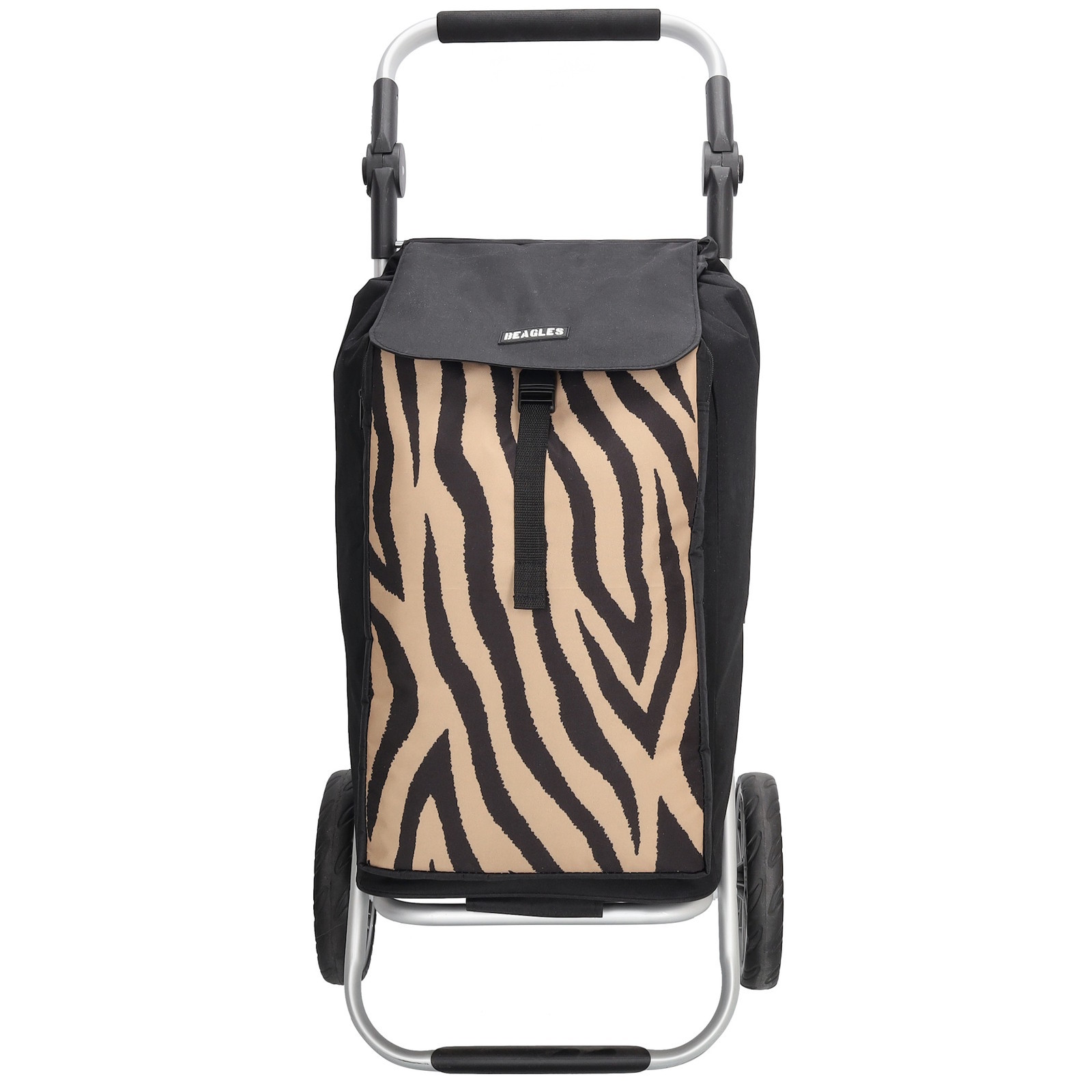 Nákupná taška na kolieskach Beagles Alberic - hnedá zebra - 41,76L