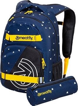 Meatfly Exile 5 Backpack, Birds Dark Navy