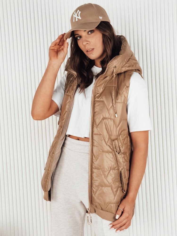 COLINE Gold Women's Quilted Dstreet Vest