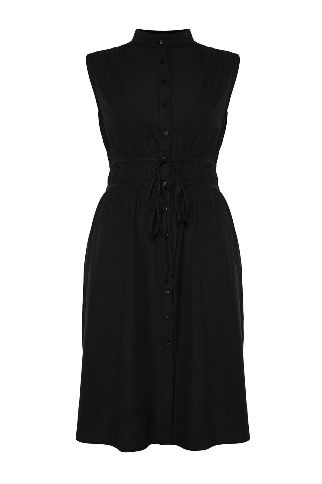 Trendyol Curve Black Woven Shirt Dress