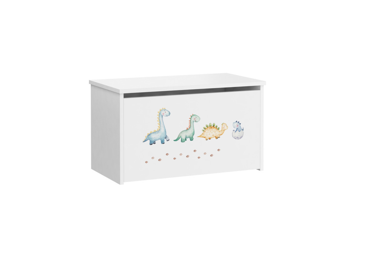 Expedo Úložný box VERA, 73x42x40, biela/dinosaurus