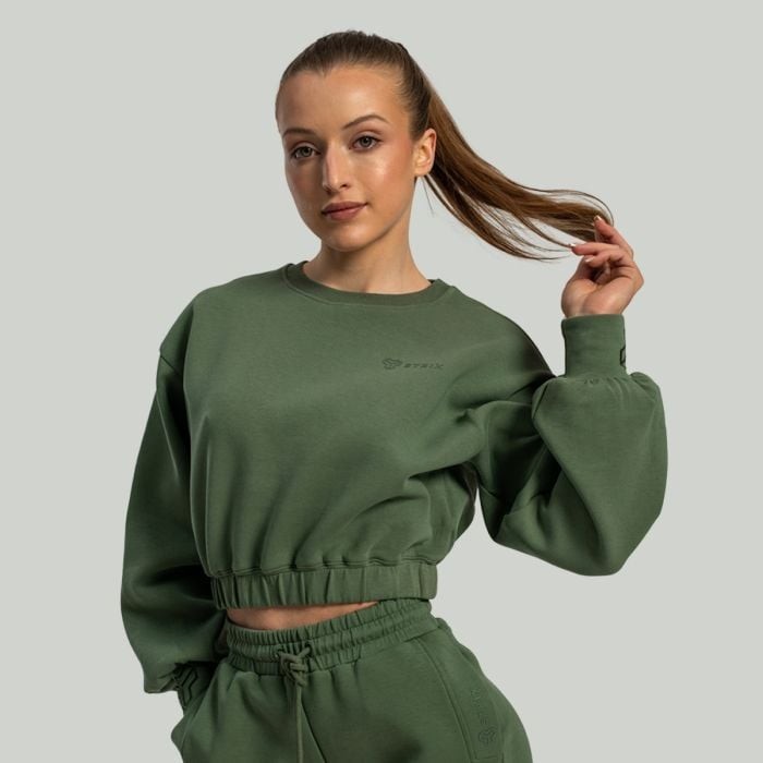 STRIX Dámska mikina Lunar Cropped Cedar Green  SS