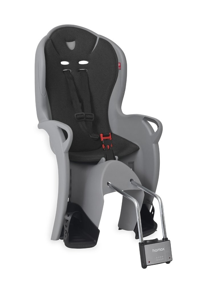 HAMAX Cyklosedačka s uzamykateľnym zámkom Kiss grey/black