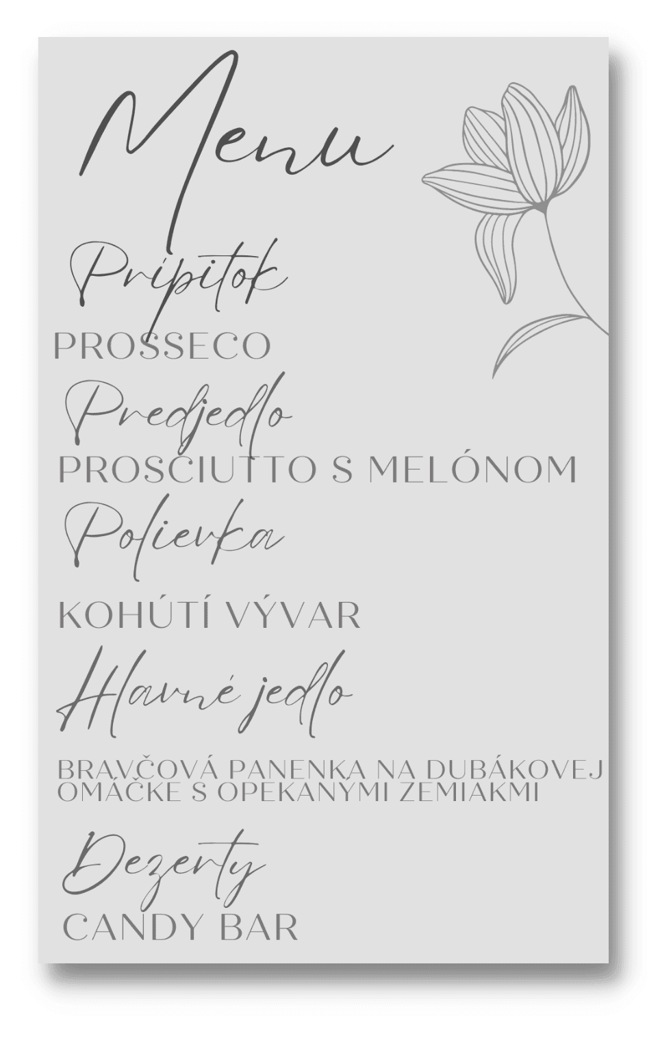 Personal Menu - Elegant Počet kusov: od 1 ks do 10 ks