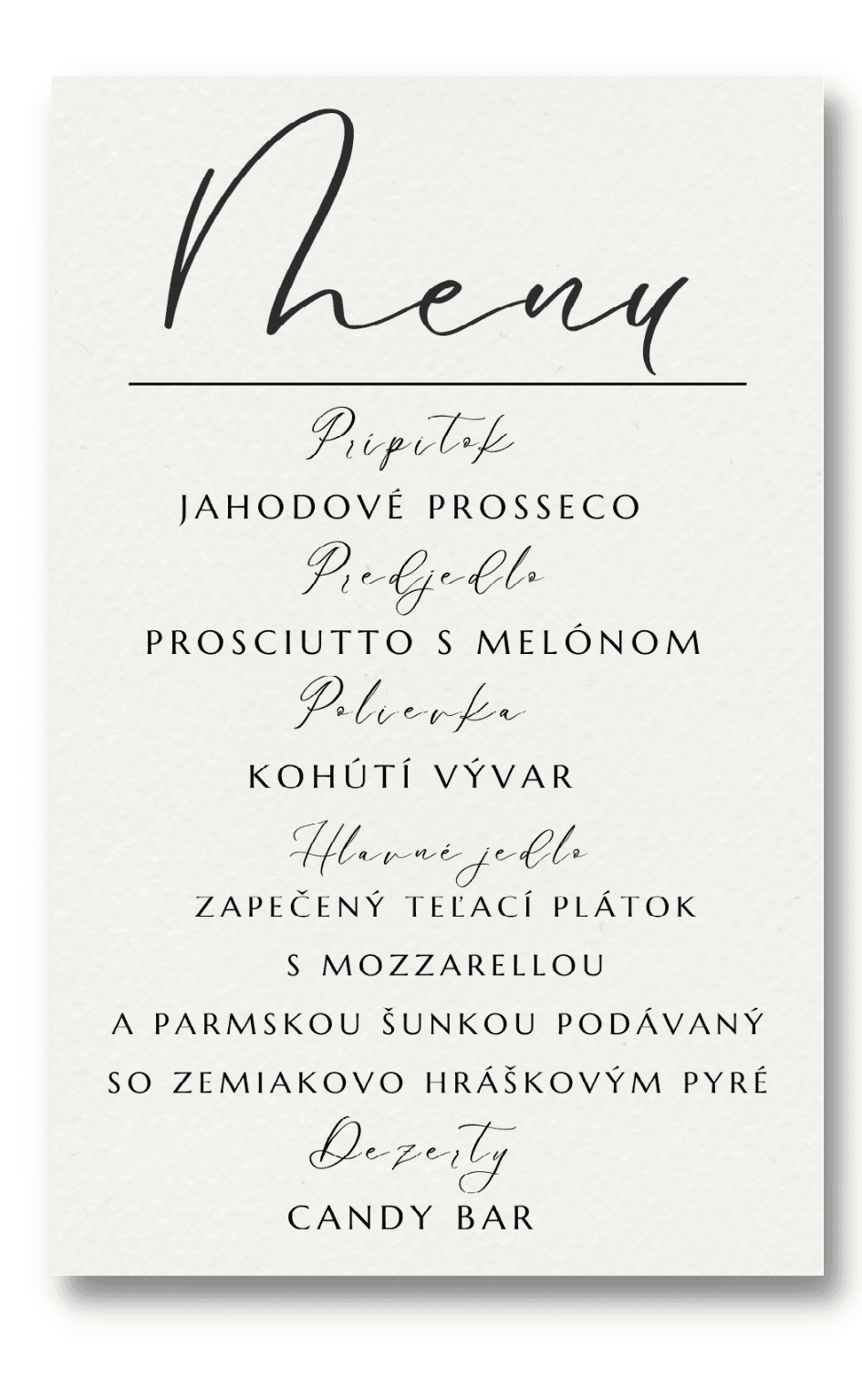 Personal Menu - Simple Počet kusov: od 1 ks do 10 ks