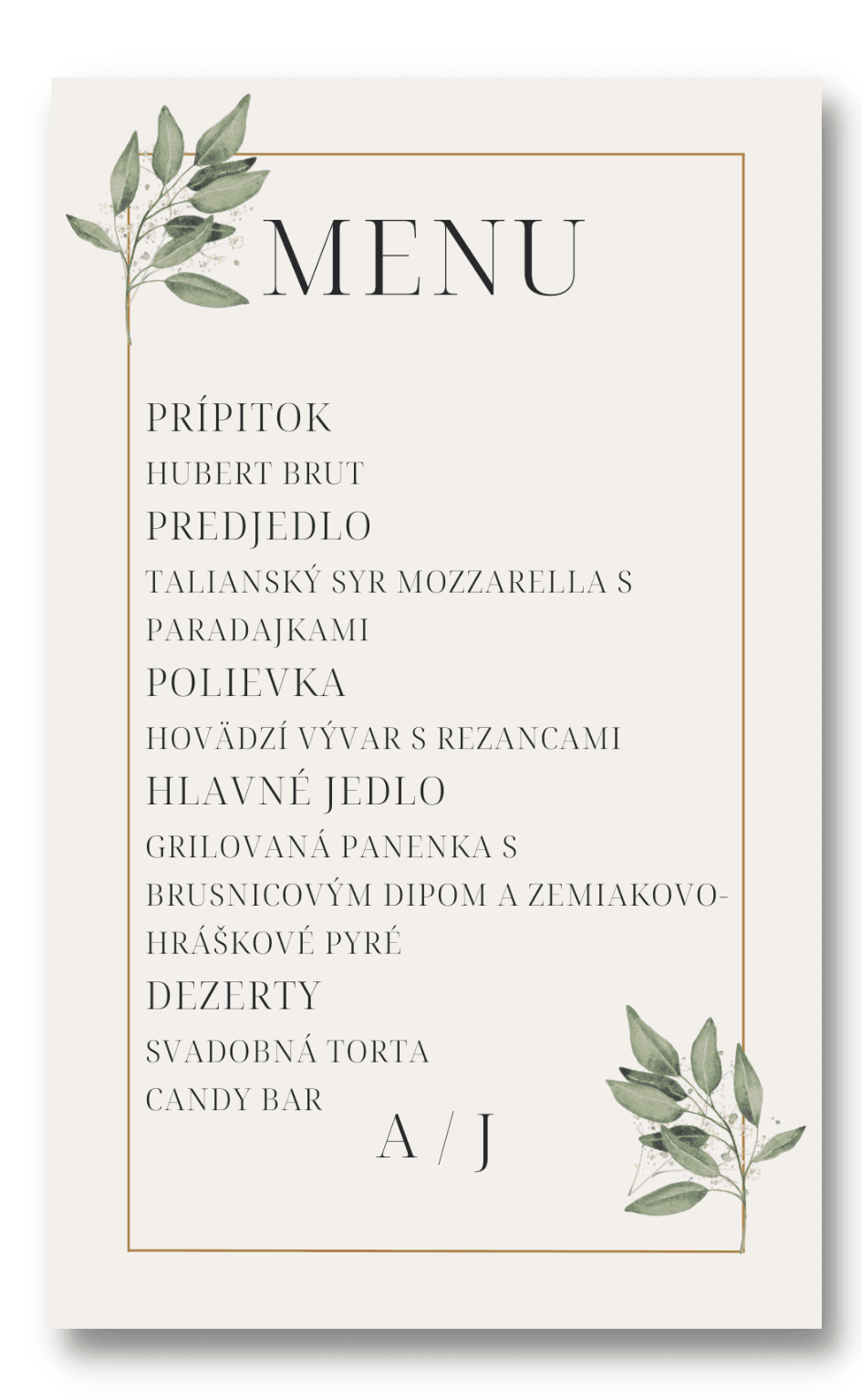 Personal Menu - Eucalyptus Počet kusov: od 1 ks do 10 ks