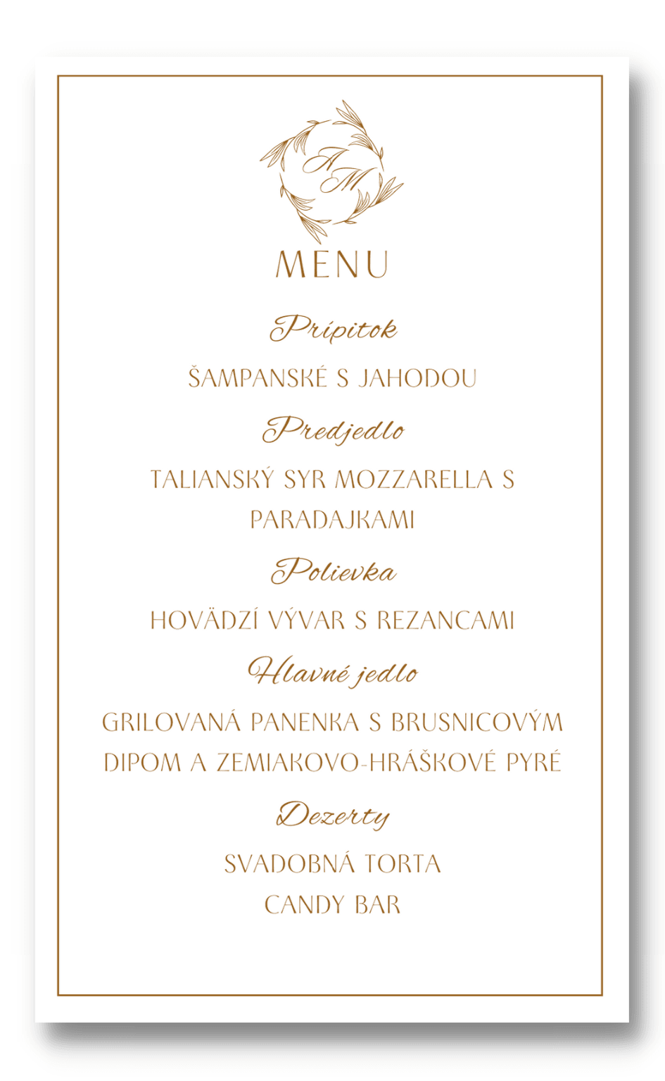Personal Menu - Golden Exquisite Počet kusov: od 1 ks do 10 ks