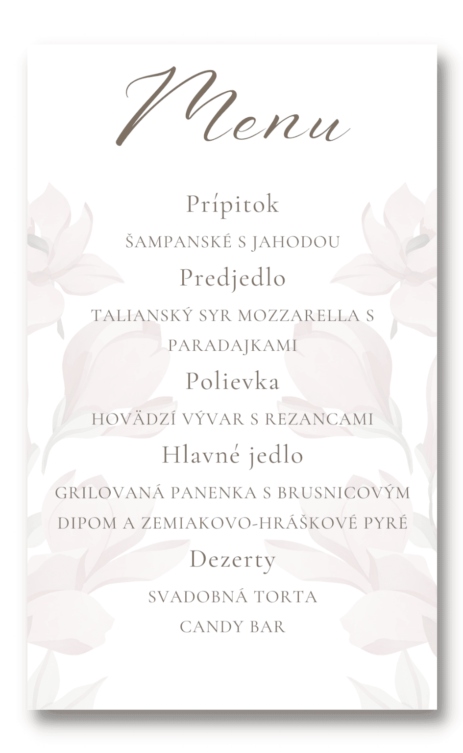 Personal Menu - Magnólia Počet kusov: od 1 ks do 10 ks