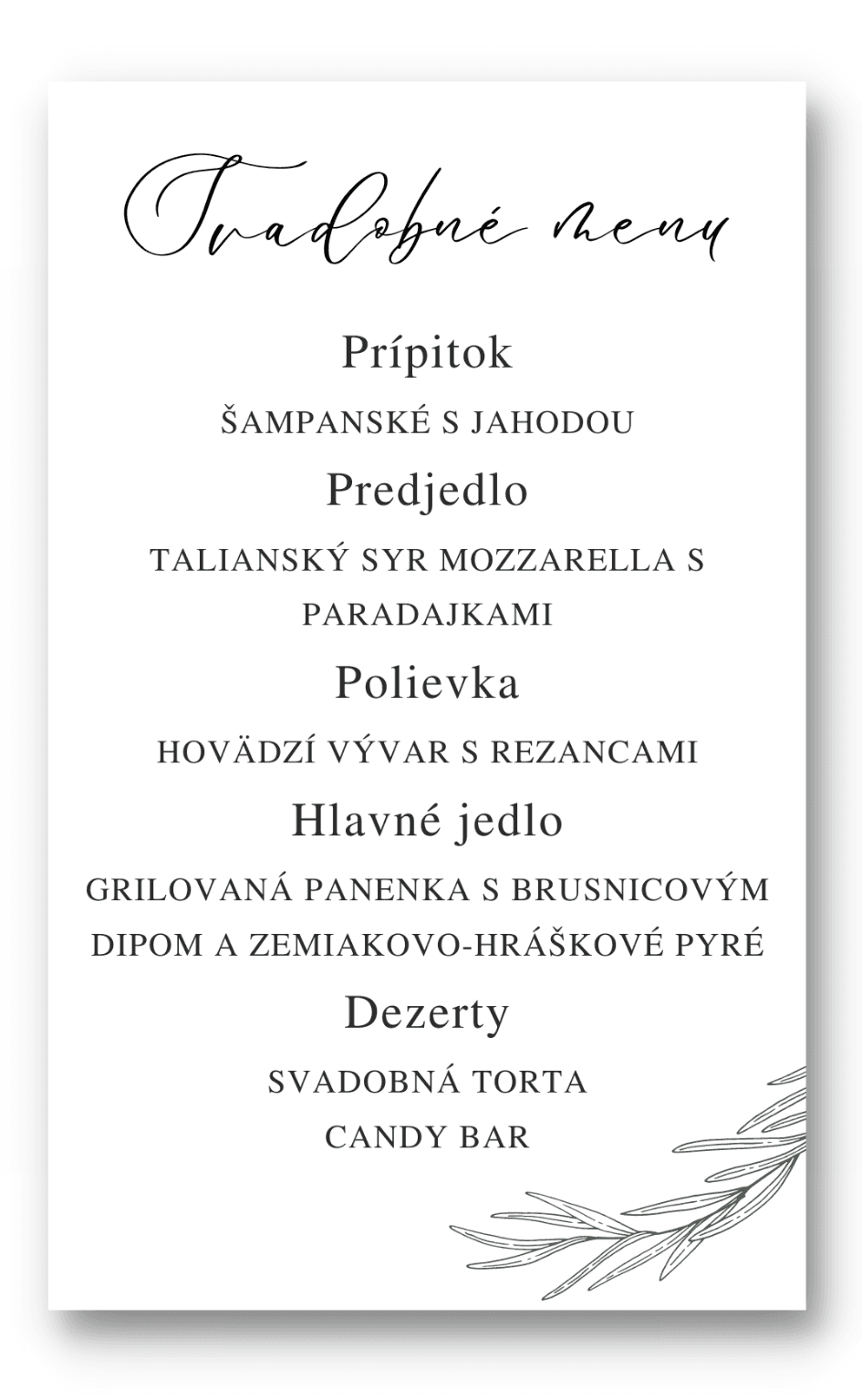 Personal Menu - Rosemary Počet kusov: od 1 ks do 10 ks