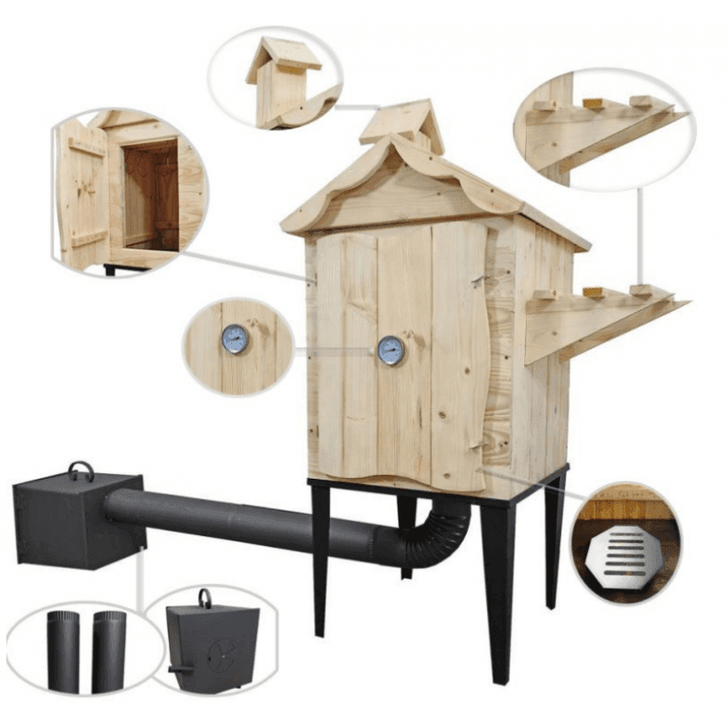 DR Jedmokomorová drevená udiareň s policou