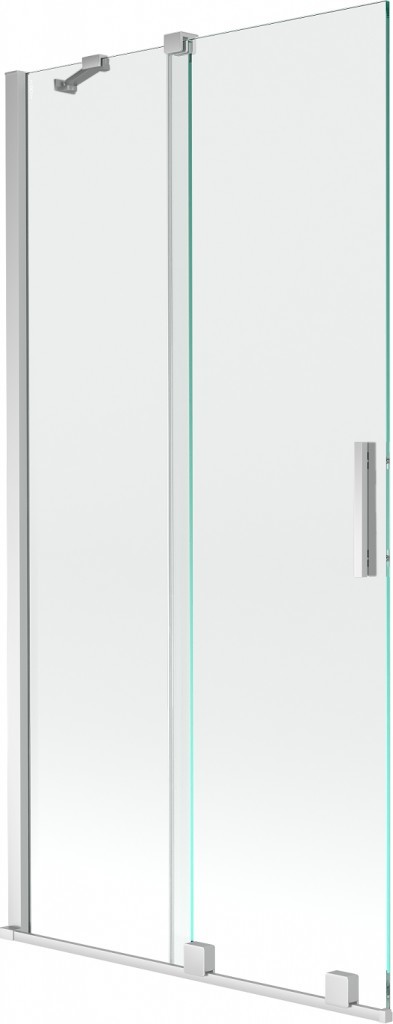 MEXEN/S - Velar Dvojkrídlová posuvná vaňová zástena 90 x 150 cm, transparent, chróm 896-090-000-01-01