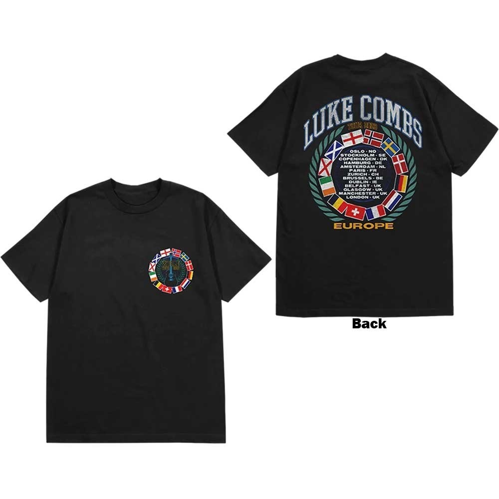 Luke Combs tričko Tour '23 Flag Čierna S