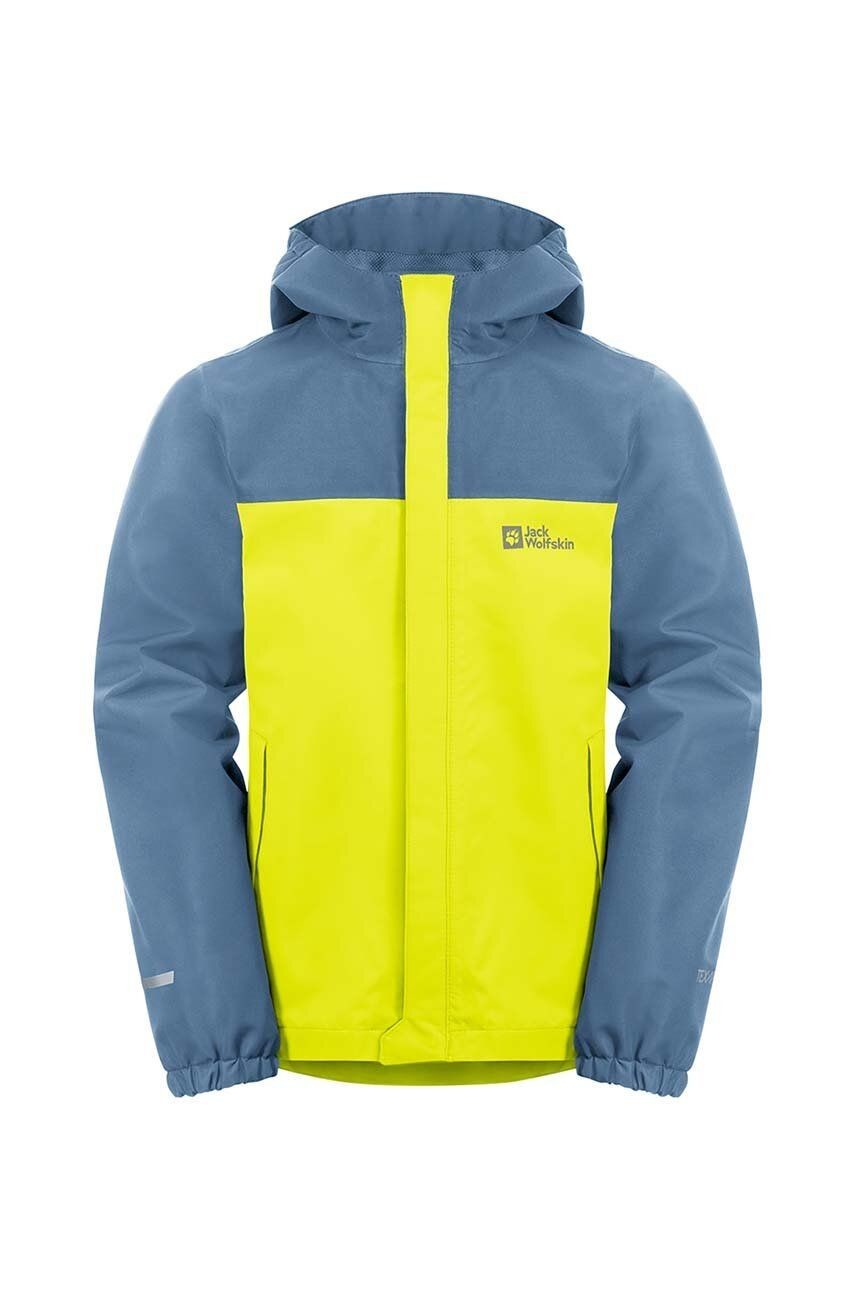 Detská nepremokavá bunda Jack Wolfskin TUCAN žltá farba