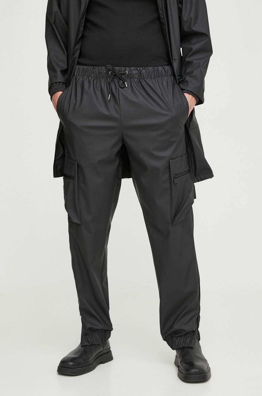 Tepláky Rains 18850 Pants čierna farba, jednofarebné