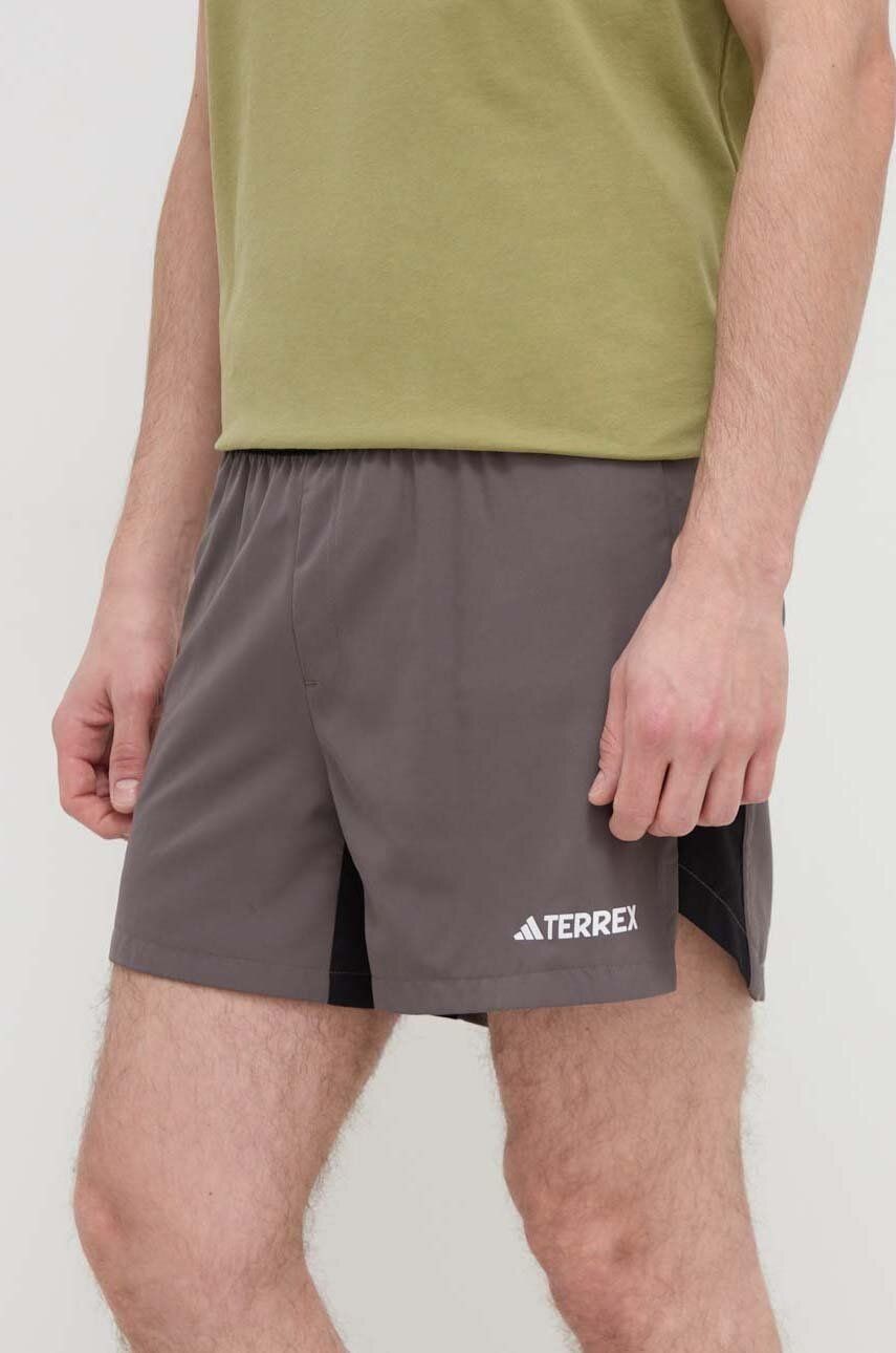 Turistické šortky adidas TERREX Multi šedá farba
