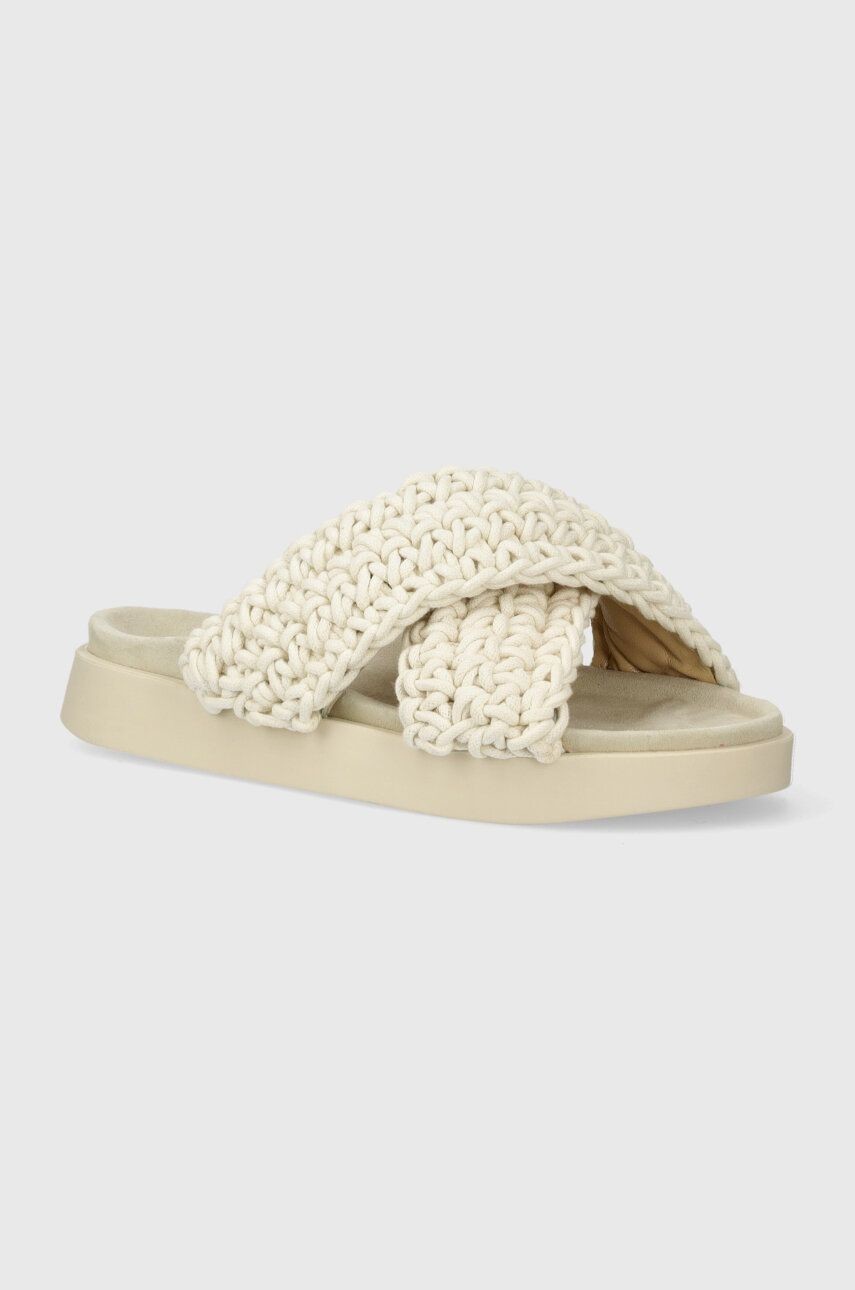 Šľapky Inuikii Woven dámske, biela farba, na platforme, 70104-105