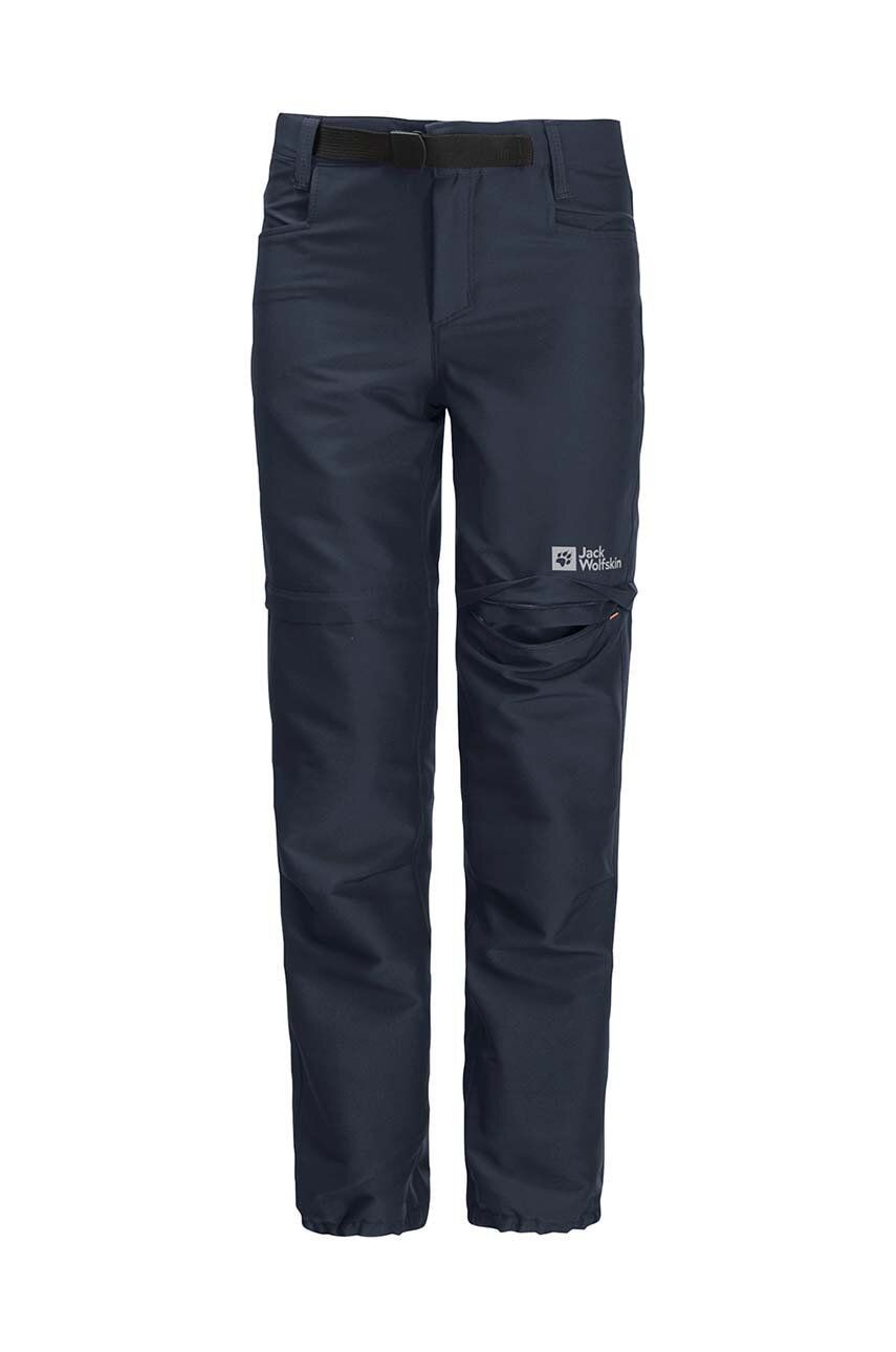 Detské nepremokavé nohavice Jack Wolfskin ACTIVE ZIP OFF tmavomodrá farba