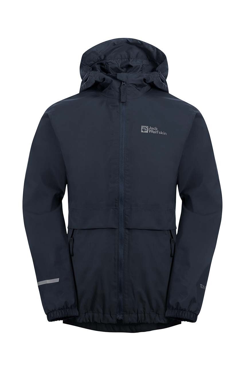 Detská nepremokavá bunda Jack Wolfskin RAINY DAYS tmavomodrá farba