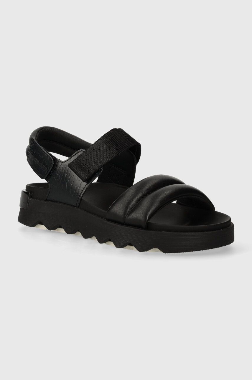 Kožené sandále Sorel VIIBE SANDAL dámske, čierna farba, 2030511012
