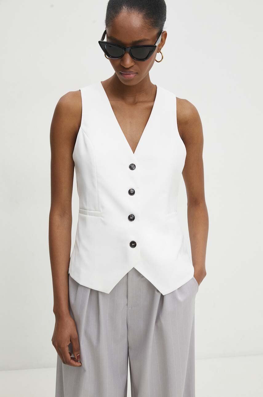 Vesta Answear Lab biela farba, jednoradová