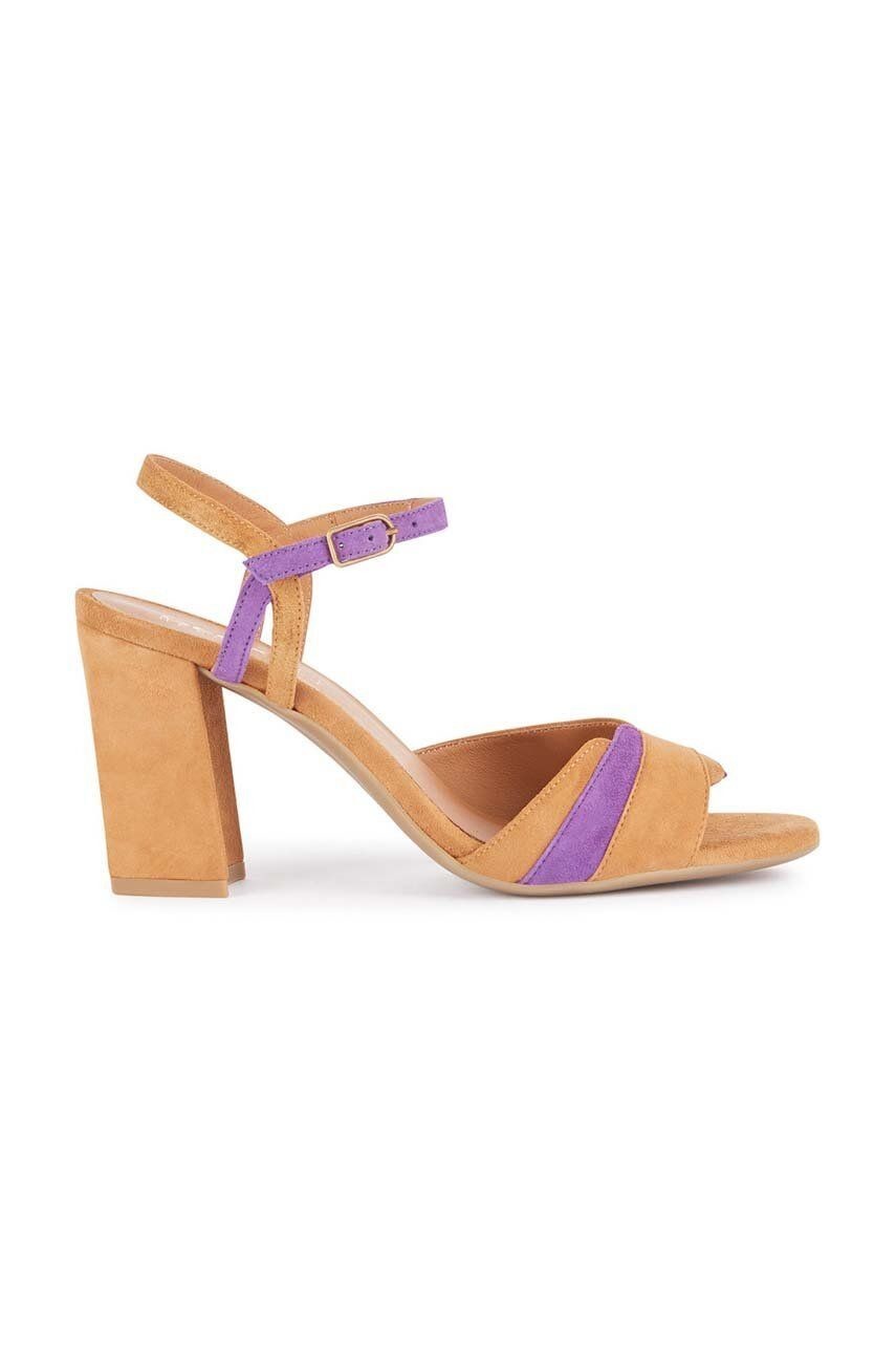 Semišové sandále Geox D NEW ERAKLIA 80 hnedá farba, D45RPD 00021 C6NG8