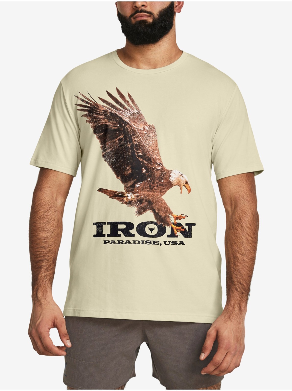 Svetlo hnedé športové tričko Under Armour UA Pjt Rck Eagle Graphic SS