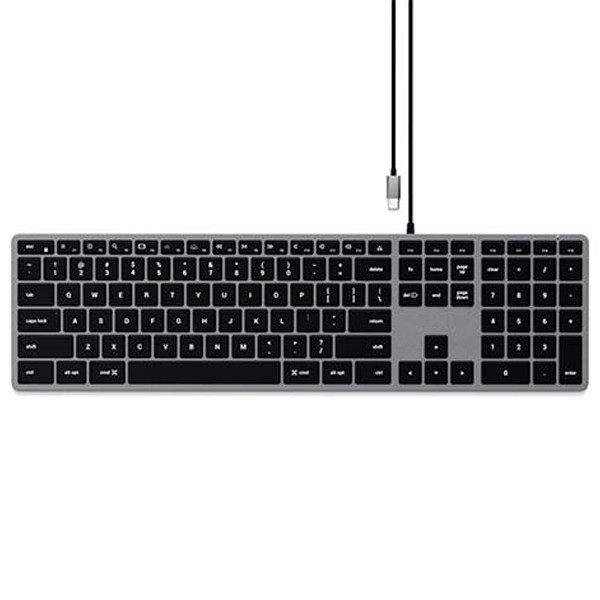 Satechi klávesnica Slim W3 Wired Backlit Keyboard, šedá ST-UCSW3M