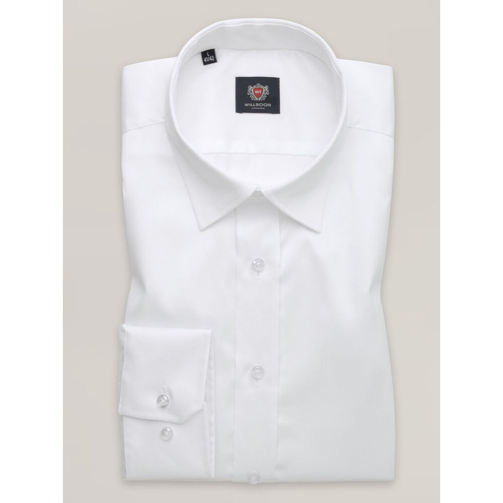 Pánska elegantná biela košeľa slim fit s golierom so skrytými gombíkmi 16592