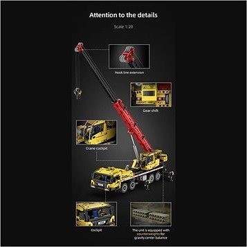 CADA RC Stavebnica Cada žeriav 1831 dielov žltá