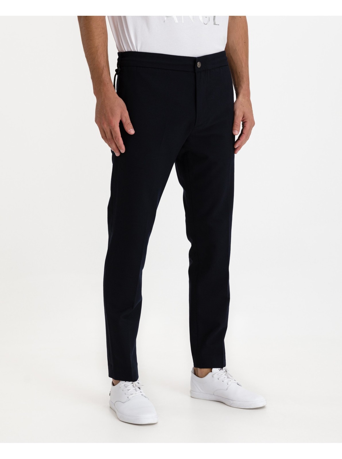 Navy blue men's trousers with wool blend Replay - Men