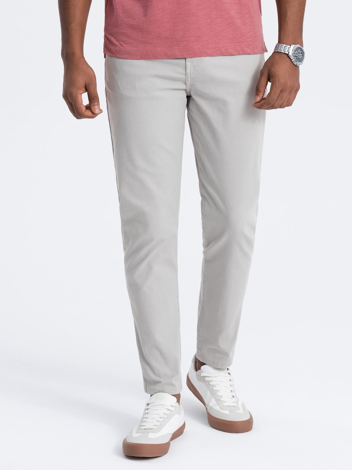 Ombre Men's tailored chino pants - gray