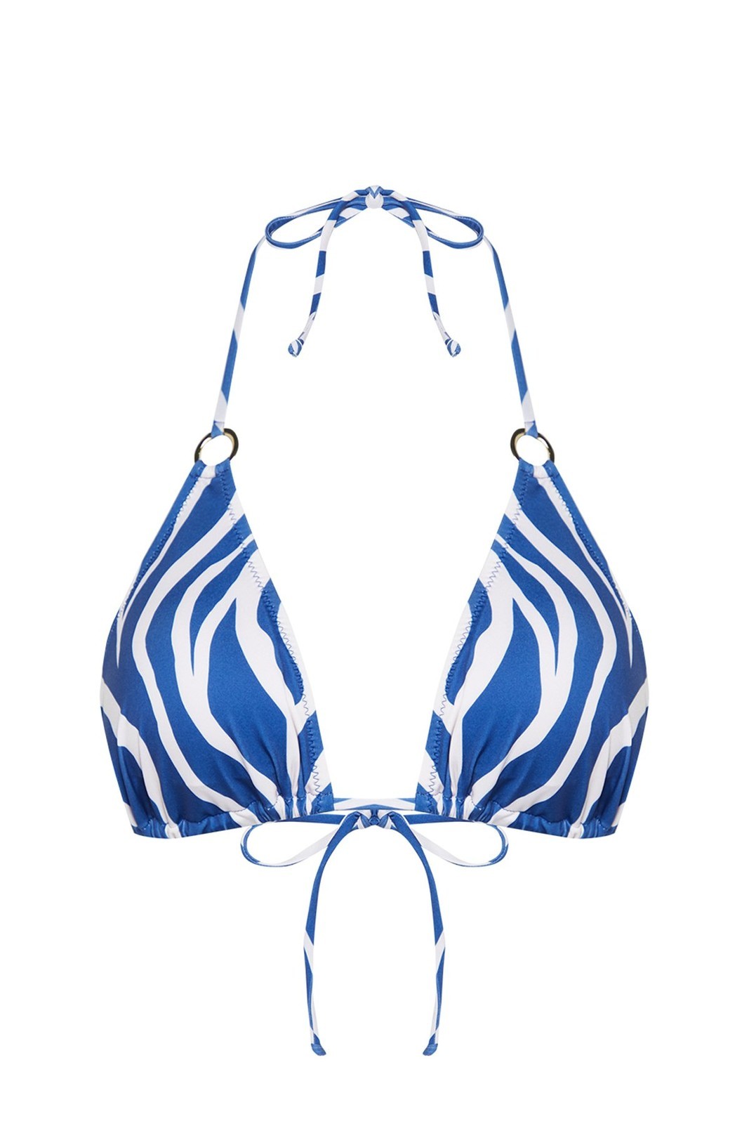 Trendyol Animal Patterned Bikini Top with Triangle Accessories