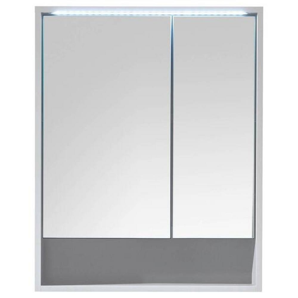 Zrkadlová Skrinka S Led A Zásuvkou, Biela Matná