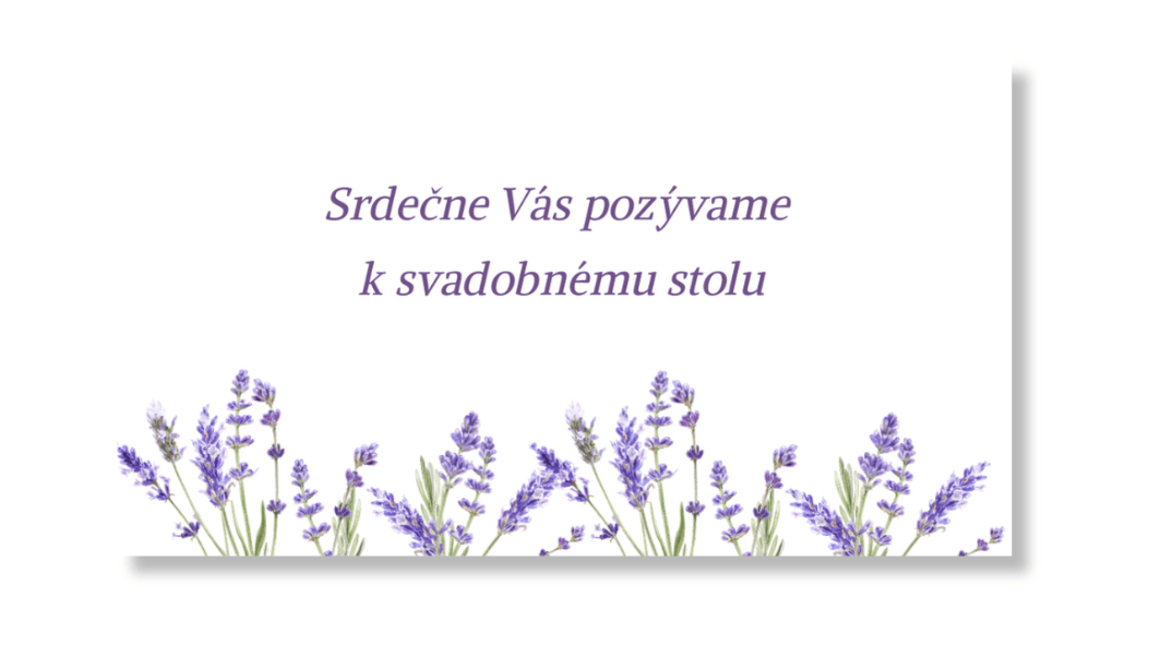 Personal Kartička k stolu - Levander Počet kusov: od 1 ks do 10 ks