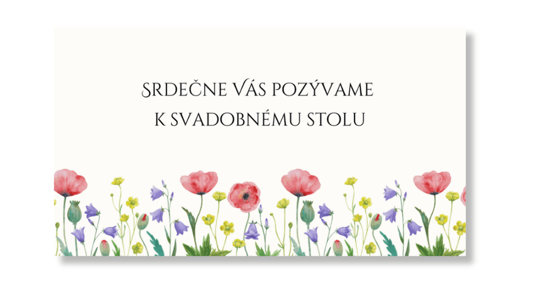 Personal Kartička k stolu - Lúčne kvety Počet kusov: od 1 ks do 10 ks