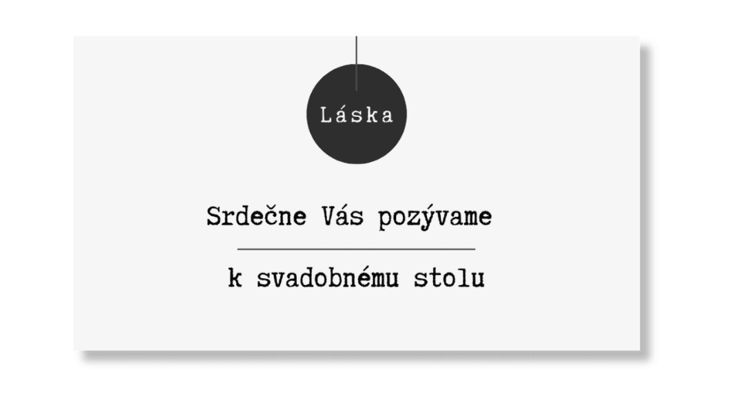 Personal Kartička k stolu - Minimalism Láska Počet kusov: od 1 ks do 10 ks