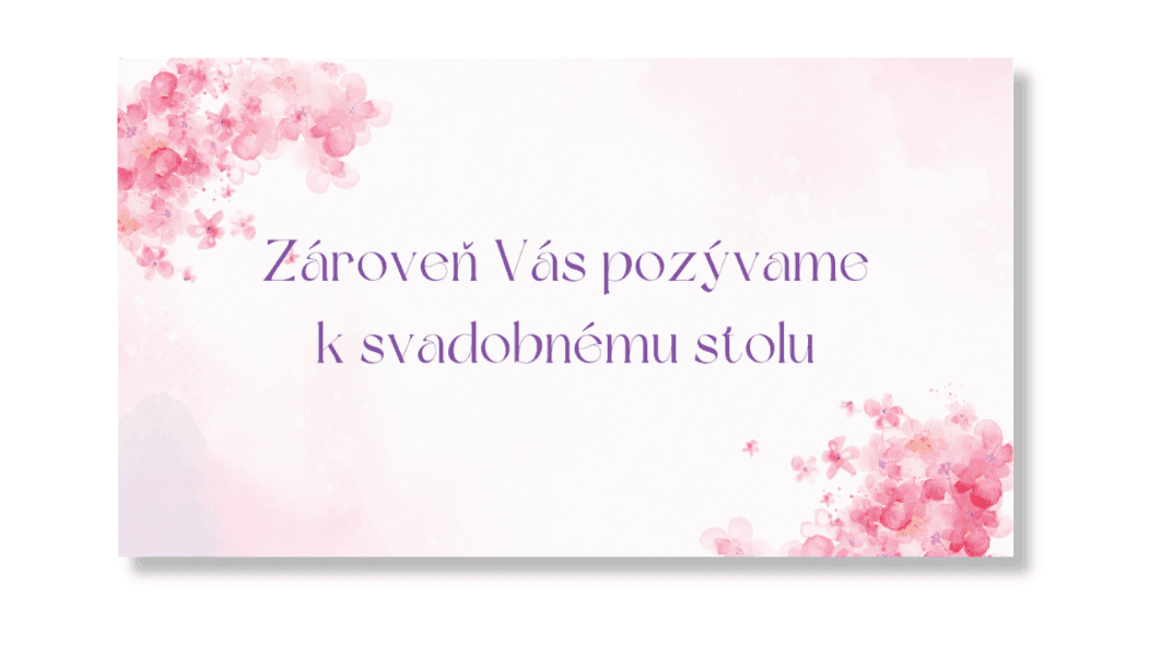Personal Kartička k stolu - Ružové kvetiny Počet kusov: od 1 ks do 10 ks