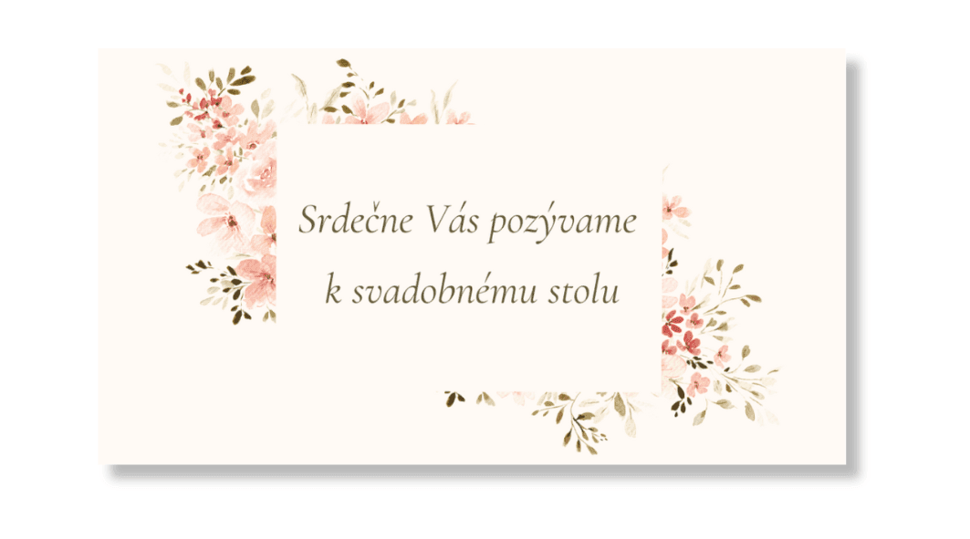 Personal Kartička k stolu - Spring time Počet kusov: od 1 ks do 10 ks
