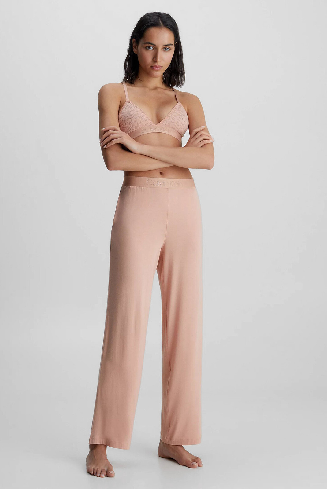 Dámske pyžamové nohavice SLEEP PANT 000QS7007E FSR make-up - Calvin Klein XS