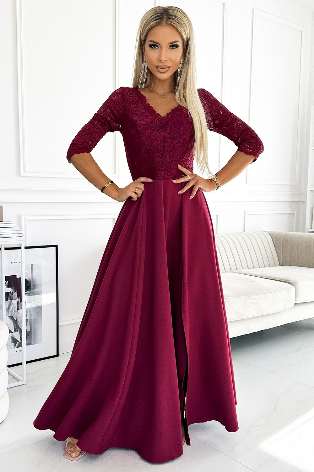 Dámske šaty 309-9 AMBER - NUMOCO bordó S