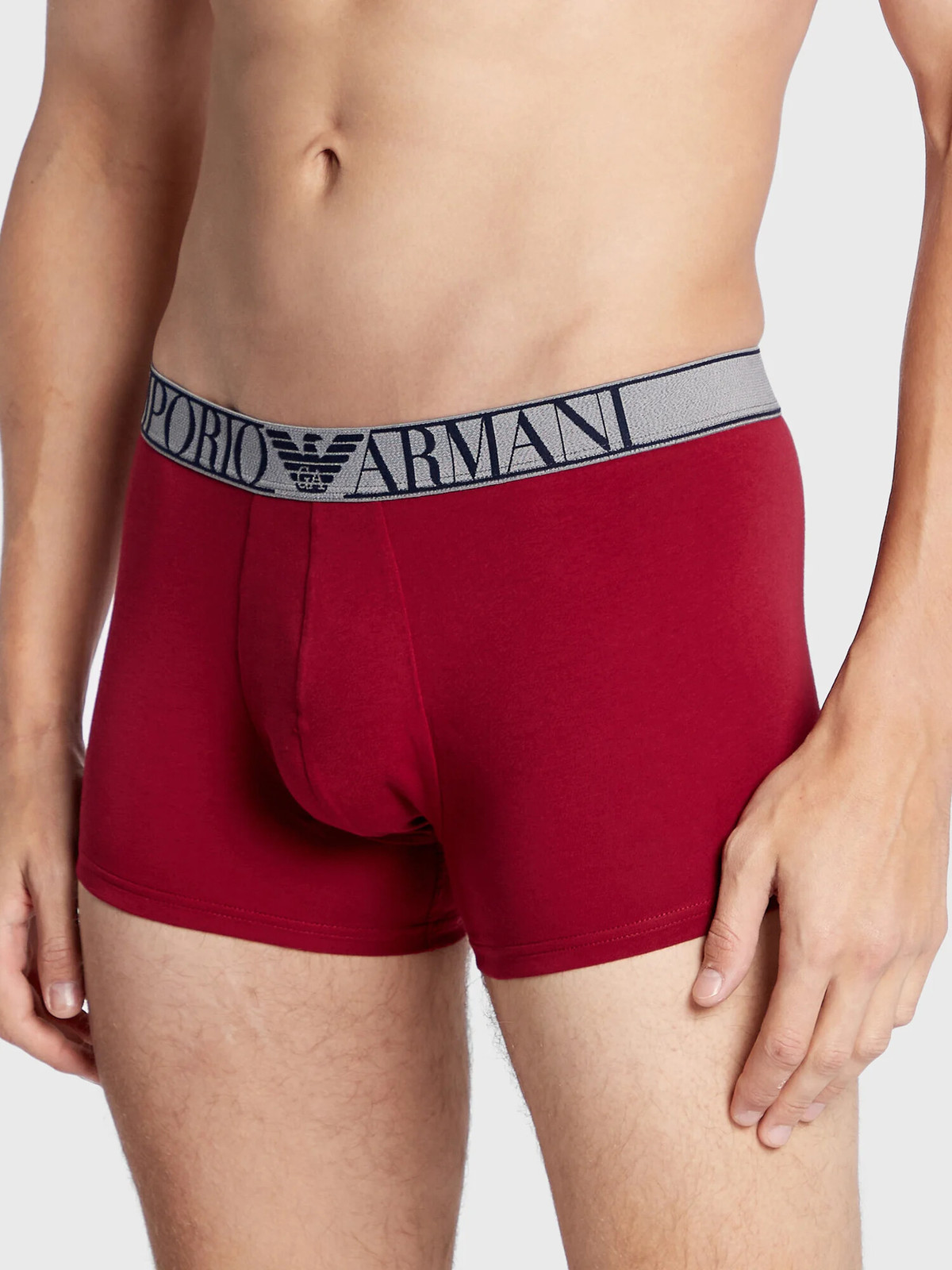 Pánske boxerky 2PACK 111769 3F720 15876 tm. modro-vínové - Emporio Armani XL