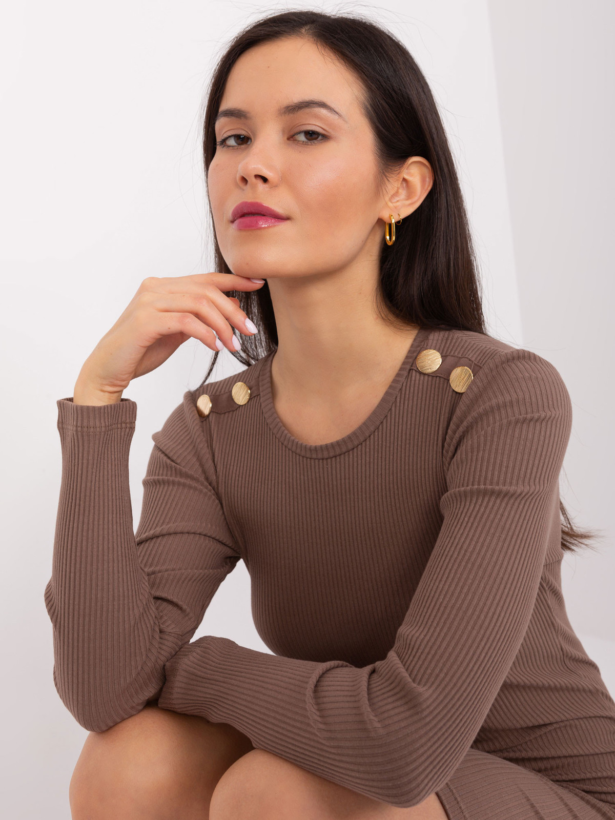 RV SK 9219 šaty.13P hnedá S/M