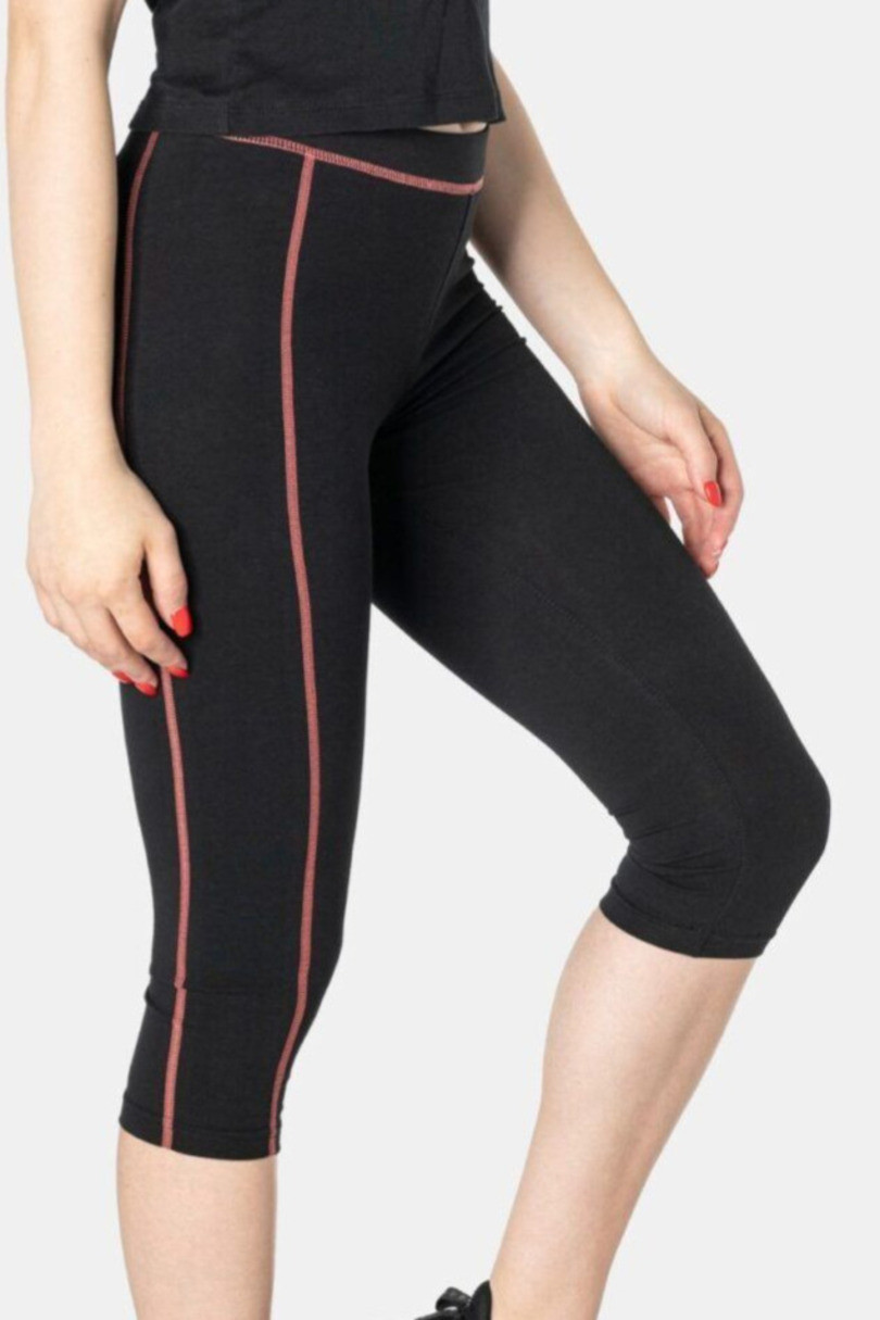 Dámske legíny s prešitím 3/4 0224 BLACK-STAL S