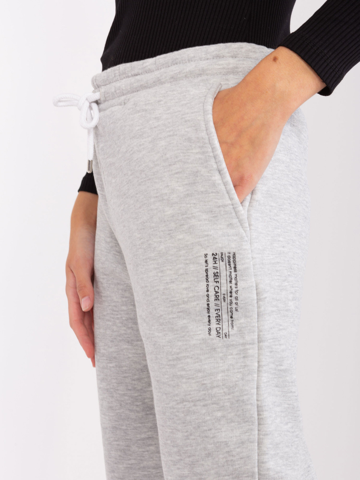 Tepláky D10047O62214B2 svetlo šedé XS