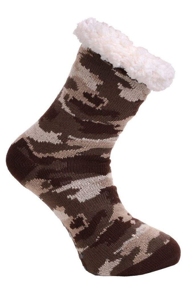 Protišmykové ponožky Masker winter hnedé hnědá UNI