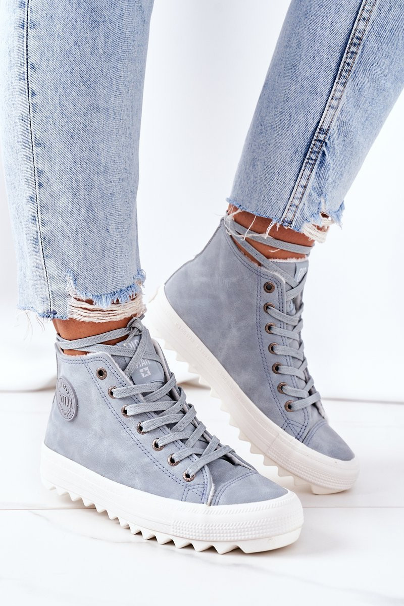 Women's Leather Warm Sneakers Big Star EE274115 Light Blue 36