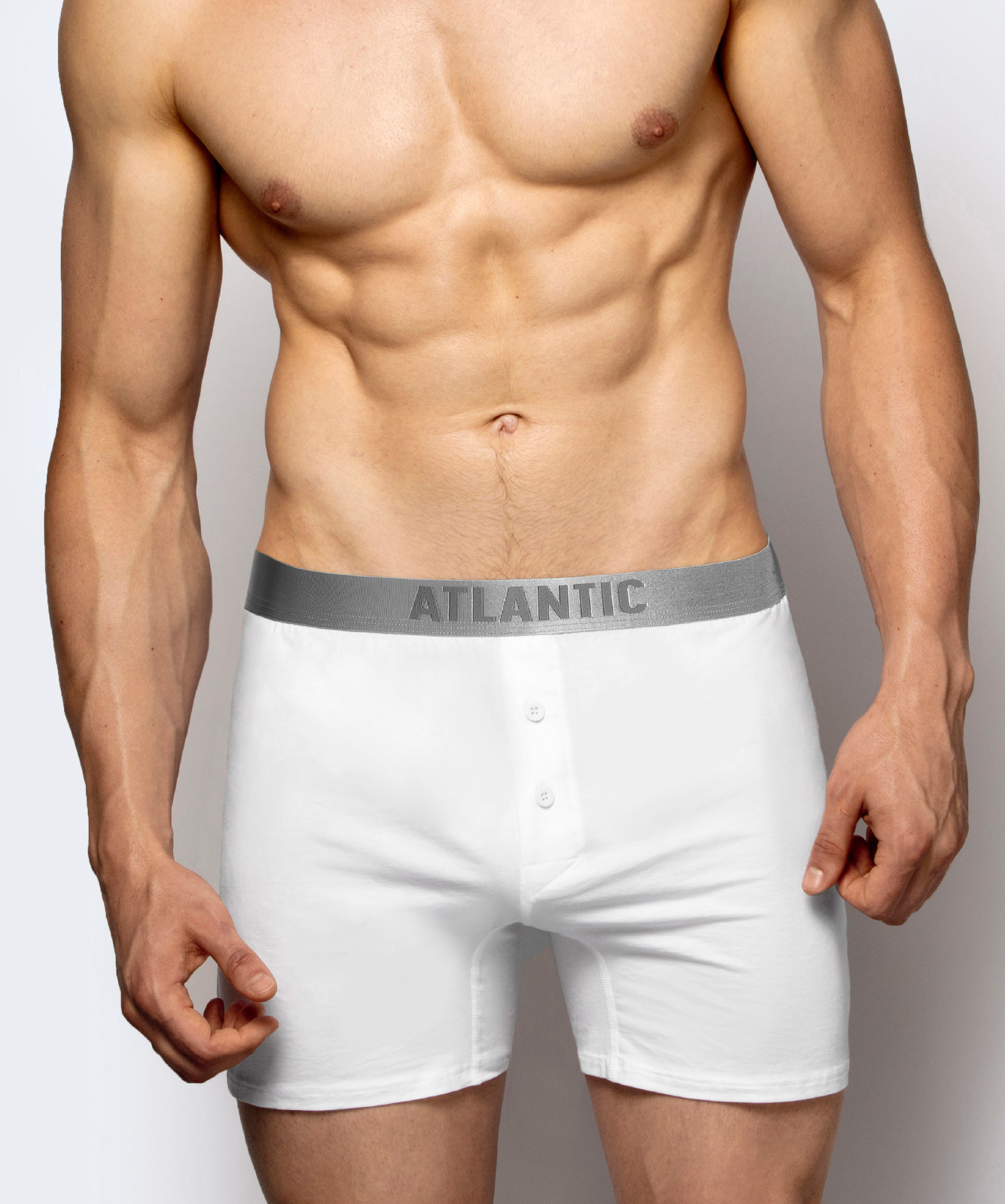 Pánske boxerky z Pima bavlny ATLANTIC - biele L